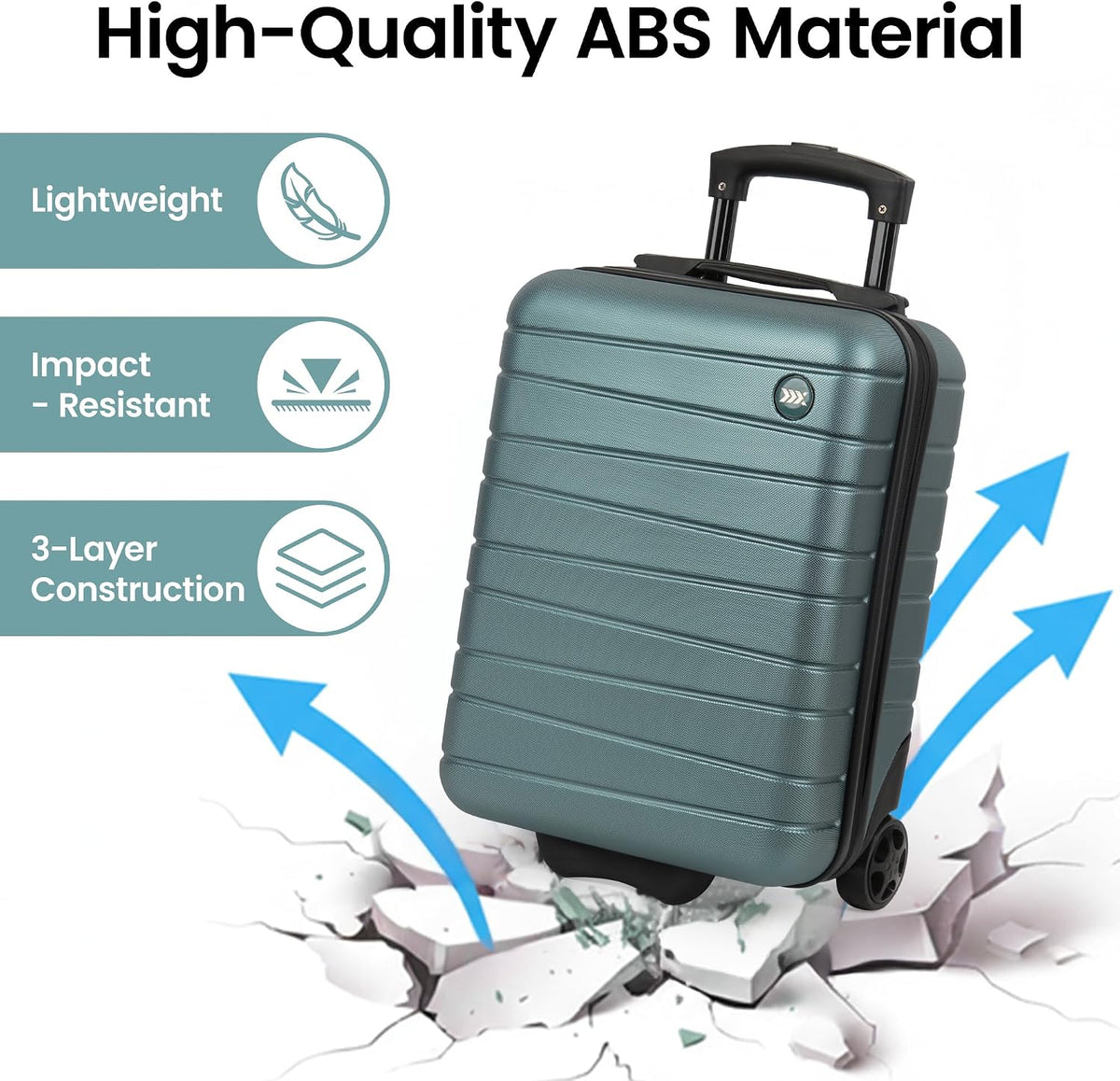 Luggage Sets 2 Piece（16in/30in）ABS Hard Shell Suitcase with Spinner Wheels and NO LOCK,Scratch-Resistant Surface,Lightweight Durable Rolling Suitcase for Men/Women（Rose Gold,16in/30in)