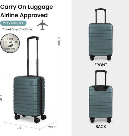 Luggage Sets 2 Piece（16in/30in）ABS Hard Shell Suitcase with Spinner Wheels and NO LOCK,Scratch-Resistant Surface,Lightweight Durable Rolling Suitcase for Men/Women（Rose Gold,16in/30in)