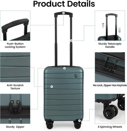Luggage Sets 2 Piece（16in/30in）ABS Hard Shell Suitcase with Spinner Wheels and NO LOCK,Scratch-Resistant Surface,Lightweight Durable Rolling Suitcase for Men/Women（Rose Gold,16in/30in)