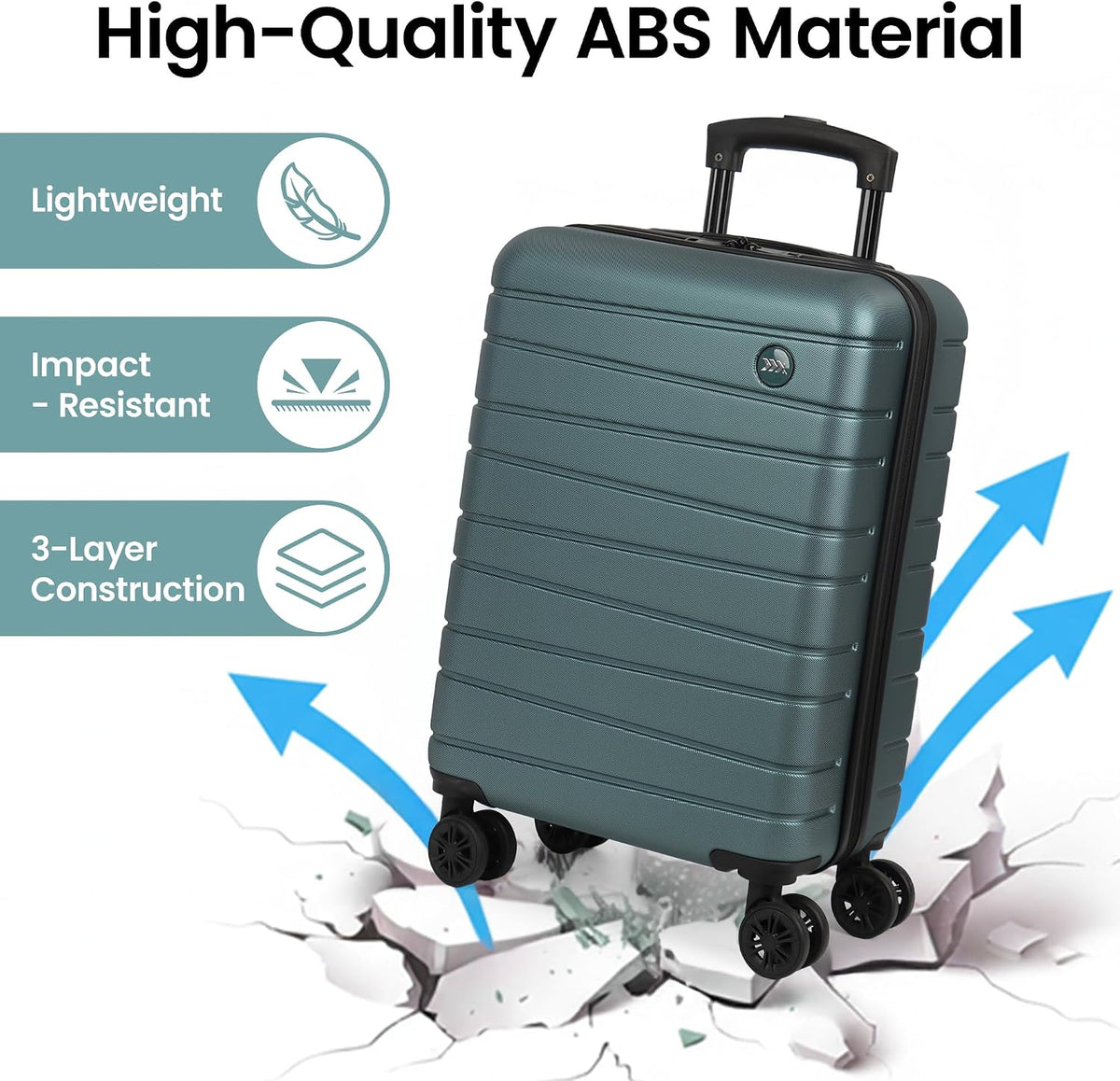 Luggage Sets 2 Piece（16in/30in）ABS Hard Shell Suitcase with Spinner Wheels and NO LOCK,Scratch-Resistant Surface,Lightweight Durable Rolling Suitcase for Men/Women（Rose Gold,16in/30in)
