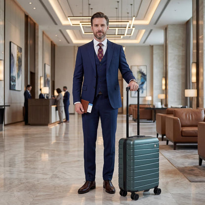 Luggage Sets 2 Piece（16in/30in）ABS Hard Shell Suitcase with Spinner Wheels and NO LOCK,Scratch-Resistant Surface,Lightweight Durable Rolling Suitcase for Men/Women（Rose Gold,16in/30in)