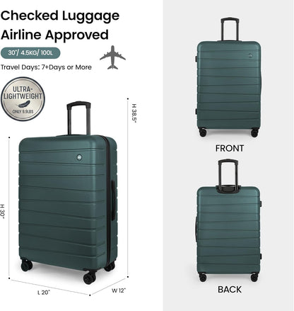 Luggage Sets 2 Piece（16in/30in）ABS Hard Shell Suitcase with Spinner Wheels and NO LOCK,Scratch-Resistant Surface,Lightweight Durable Rolling Suitcase for Men/Women（Rose Gold,16in/30in)