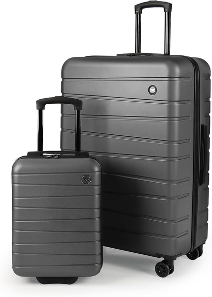 Luggage Sets 2 Piece（16in/30in）ABS Hard Shell Suitcase with Spinner Wheels and NO LOCK,Scratch-Resistant Surface,Lightweight Durable Rolling Suitcase for Men/Women（Rose Gold,16in/30in)