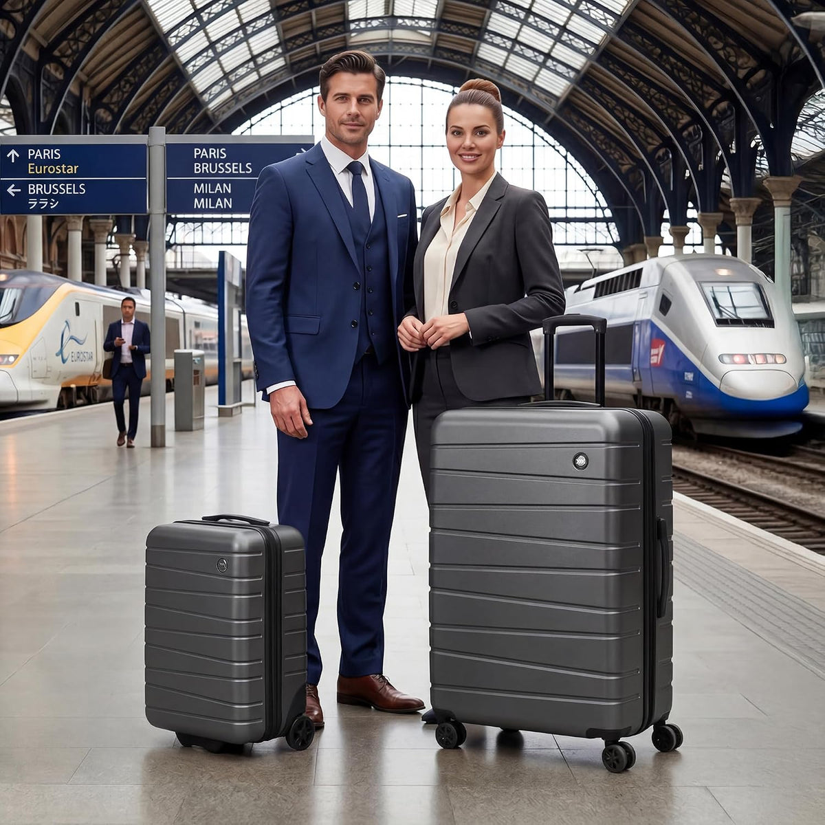 Luggage Sets 2 Piece（16in/30in）ABS Hard Shell Suitcase with Spinner Wheels and NO LOCK,Scratch-Resistant Surface,Lightweight Durable Rolling Suitcase for Men/Women（Rose Gold,16in/30in)