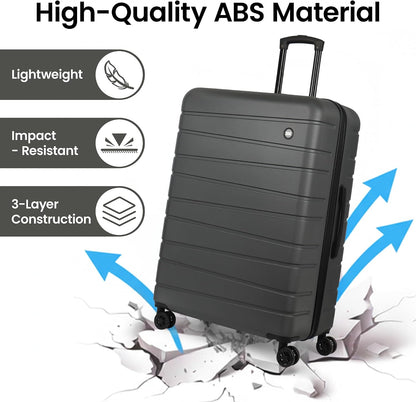 Luggage Sets 2 Piece（16in/30in）ABS Hard Shell Suitcase with Spinner Wheels and NO LOCK,Scratch-Resistant Surface,Lightweight Durable Rolling Suitcase for Men/Women（Rose Gold,16in/30in)
