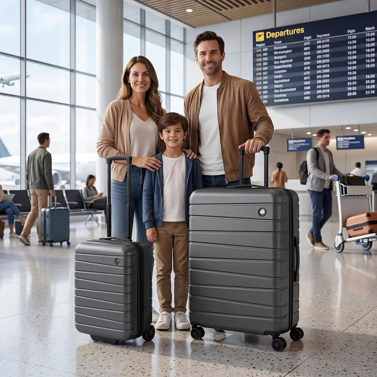 Luggage Sets 2 Piece（16in/30in）ABS Hard Shell Suitcase with Spinner Wheels and NO LOCK,Scratch-Resistant Surface,Lightweight Durable Rolling Suitcase for Men/Women（Rose Gold,16in/30in)