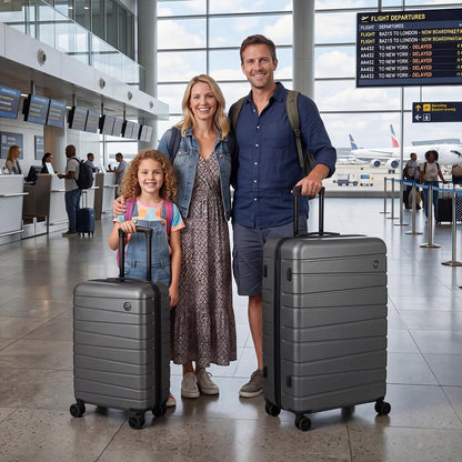 Luggage Sets 2 Piece（16in/30in）ABS Hard Shell Suitcase with Spinner Wheels and NO LOCK,Scratch-Resistant Surface,Lightweight Durable Rolling Suitcase for Men/Women（Rose Gold,16in/30in)