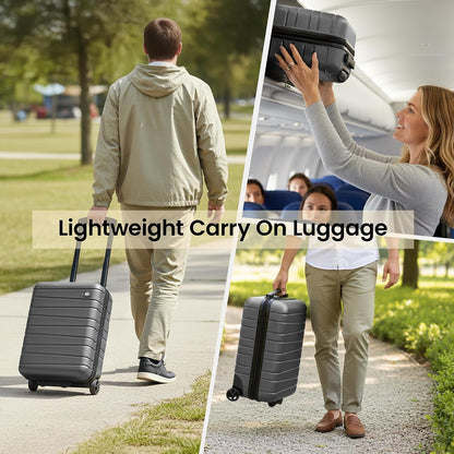 Luggage Sets 2 Piece（16in/30in）ABS Hard Shell Suitcase with Spinner Wheels and NO LOCK,Scratch-Resistant Surface,Lightweight Durable Rolling Suitcase for Men/Women（Rose Gold,16in/30in)