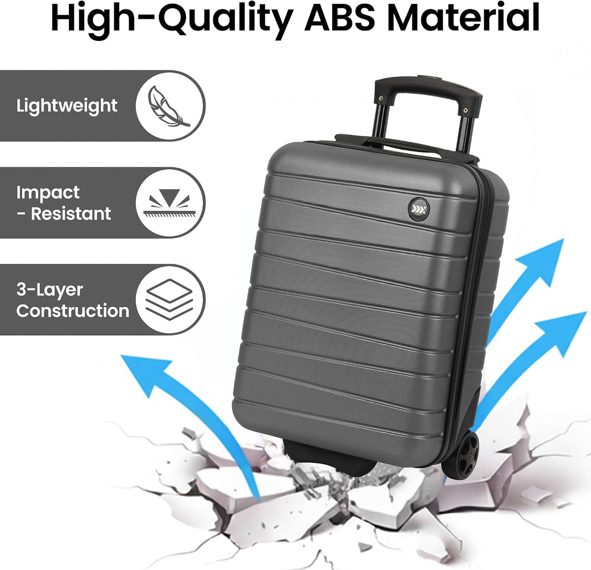 Luggage Sets 2 Piece（16in/30in）ABS Hard Shell Suitcase with Spinner Wheels and NO LOCK,Scratch-Resistant Surface,Lightweight Durable Rolling Suitcase for Men/Women（Rose Gold,16in/30in)