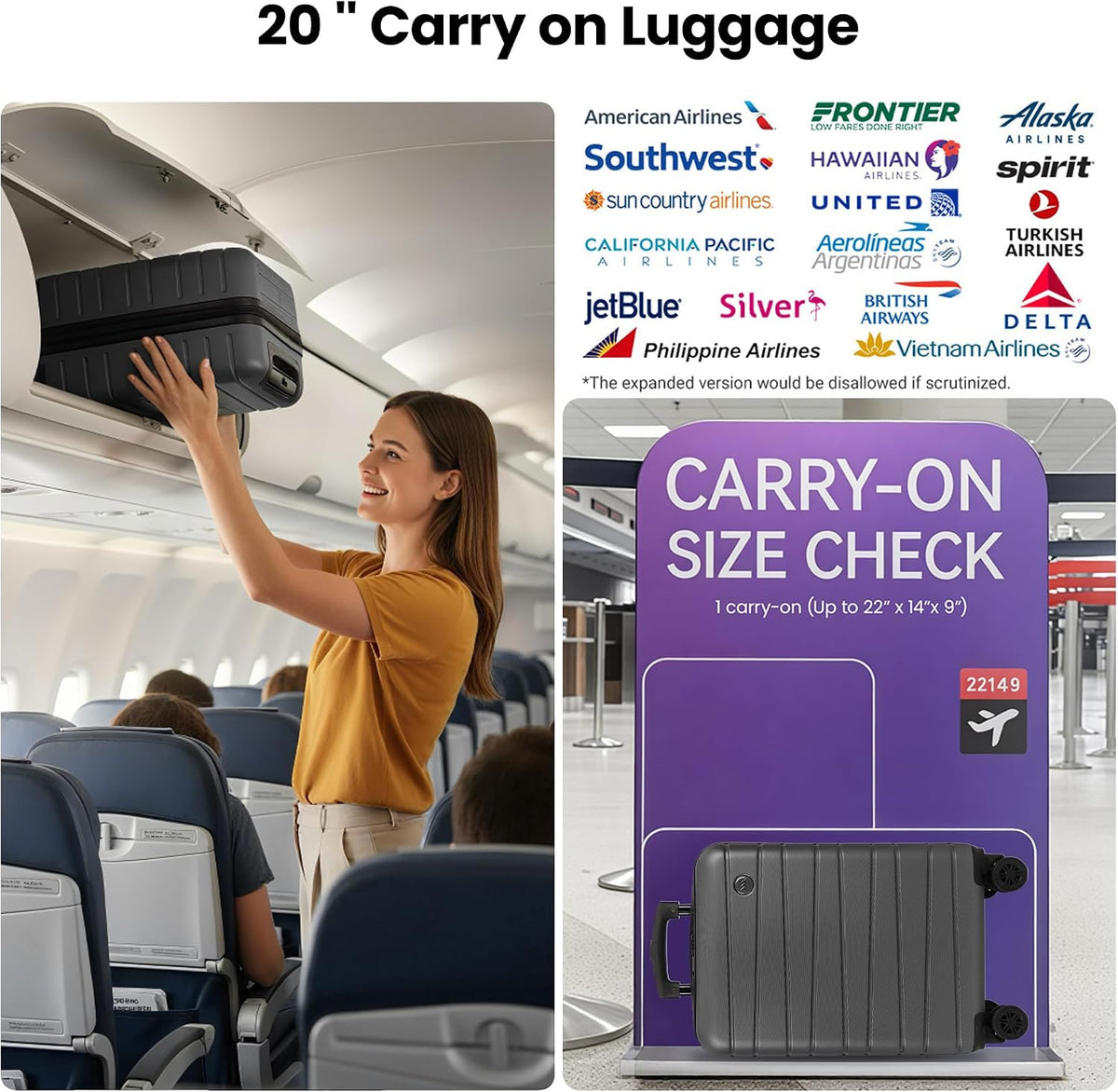 Luggage Sets 2 Piece（16in/30in）ABS Hard Shell Suitcase with Spinner Wheels and NO LOCK,Scratch-Resistant Surface,Lightweight Durable Rolling Suitcase for Men/Women（Rose Gold,16in/30in)