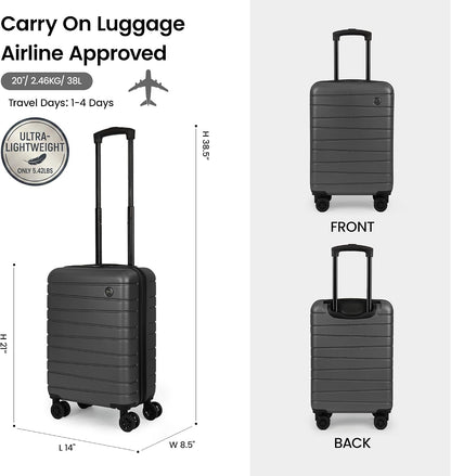 Luggage Sets 2 Piece（16in/30in）ABS Hard Shell Suitcase with Spinner Wheels and NO LOCK,Scratch-Resistant Surface,Lightweight Durable Rolling Suitcase for Men/Women（Rose Gold,16in/30in)