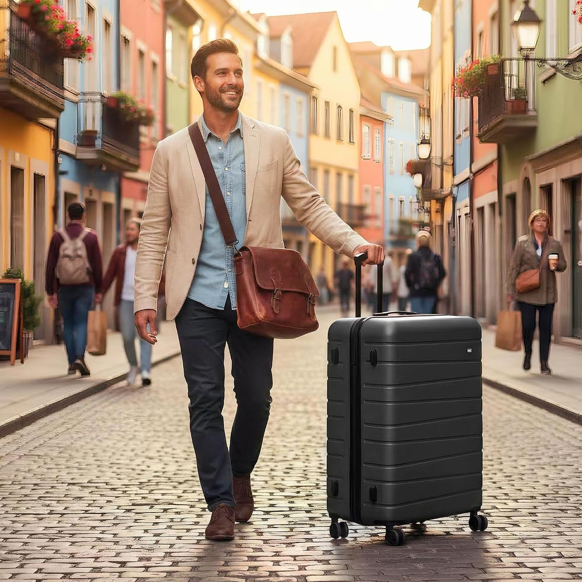 Luggage Sets 2 Piece（16in/30in）ABS Hard Shell Suitcase with Spinner Wheels and NO LOCK,Scratch-Resistant Surface,Lightweight Durable Rolling Suitcase for Men/Women（Rose Gold,16in/30in)