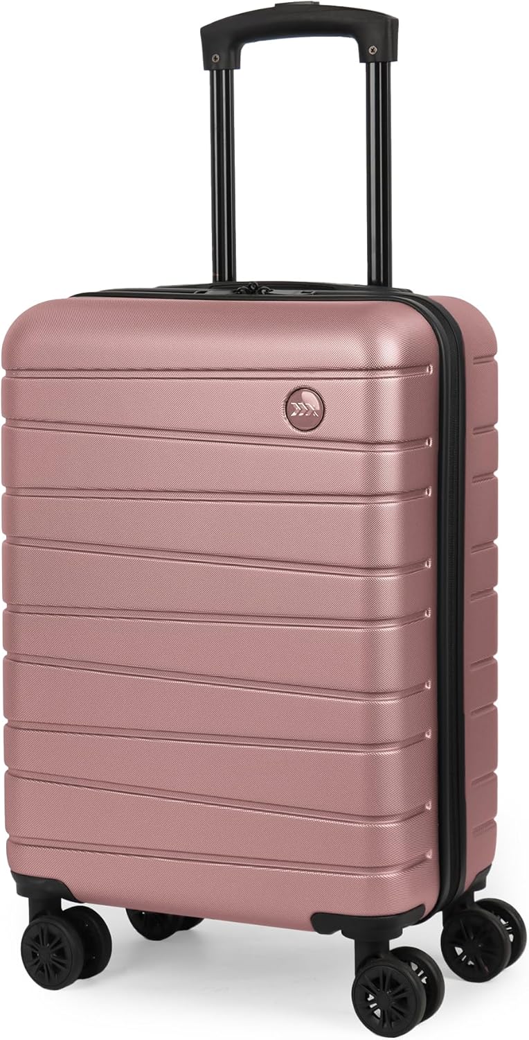 Luggage Sets 2 Piece（16in/30in）ABS Hard Shell Suitcase with Spinner Wheels and NO LOCK,Scratch-Resistant Surface,Lightweight Durable Rolling Suitcase for Men/Women（Rose Gold,16in/30in)