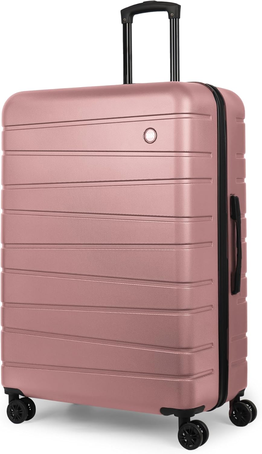 Luggage Sets 2 Piece（16in/30in）ABS Hard Shell Suitcase with Spinner Wheels and NO LOCK,Scratch-Resistant Surface,Lightweight Durable Rolling Suitcase for Men/Women（Rose Gold,16in/30in)
