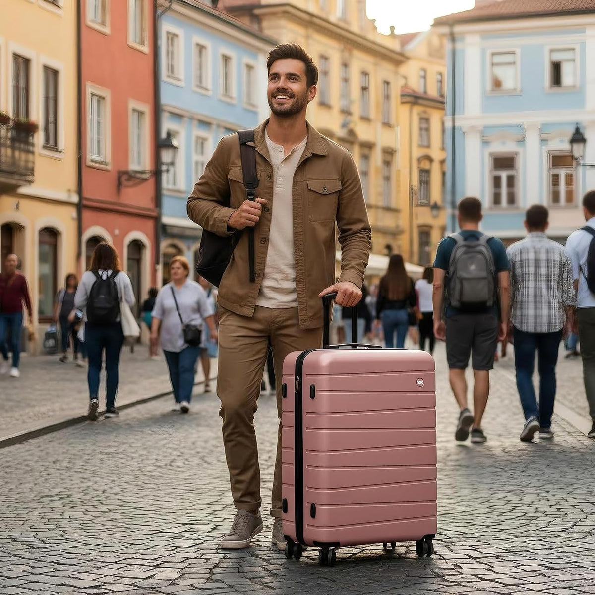 Luggage Sets 2 Piece（16in/30in）ABS Hard Shell Suitcase with Spinner Wheels and NO LOCK,Scratch-Resistant Surface,Lightweight Durable Rolling Suitcase for Men/Women（Rose Gold,16in/30in)