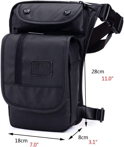 Oxford Hiking Waist Pack Motorcycle Drop Leg Bag for Men Women Bike Riding Cycling Tactical Thigh Fanny Pouch Outdoor Travel Fishing Camping Casual Daypack