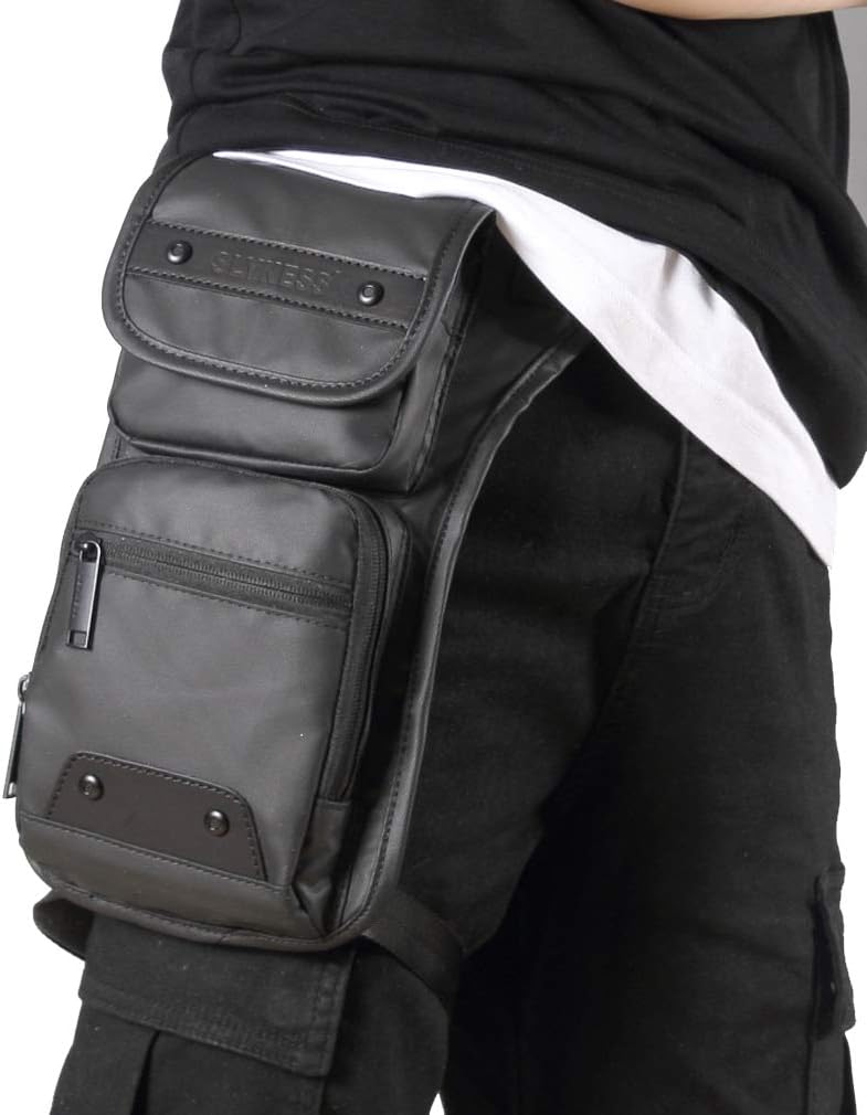 Oxford Hiking Waist Pack Motorcycle Drop Leg Bag for Men Women Bike Riding Cycling Tactical Thigh Fanny Pouch Outdoor Travel Fishing Camping Casual Daypack