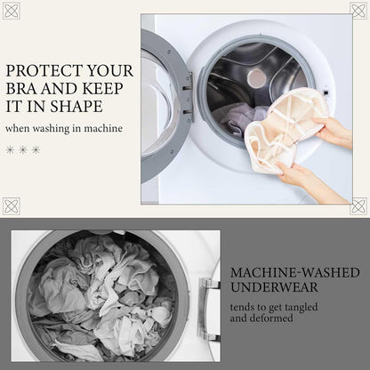 6 Pack Bra Washing Bags for Laundry 3 Styles Mesh Bra Wash Bags Zippered Lingerie Wash Protector for A–d Cup, Anti Deformation, Delicates Cleaning and Drying & Travel Organizer