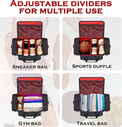Padded Sneaker Bag, Sneakerhead Gifts, Shoe Travel Bags Fit 4 Pairs | Come with Insulated Pocket and Shoulder Strap, Multi-functional Sports Gym Duffle for Basketball, Shoes, Cloth