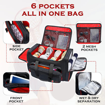 Padded Sneaker Bag, Sneakerhead Gifts, Shoe Travel Bags Fit 4 Pairs | Come with Insulated Pocket and Shoulder Strap, Multi-functional Sports Gym Duffle for Basketball, Shoes, Cloth