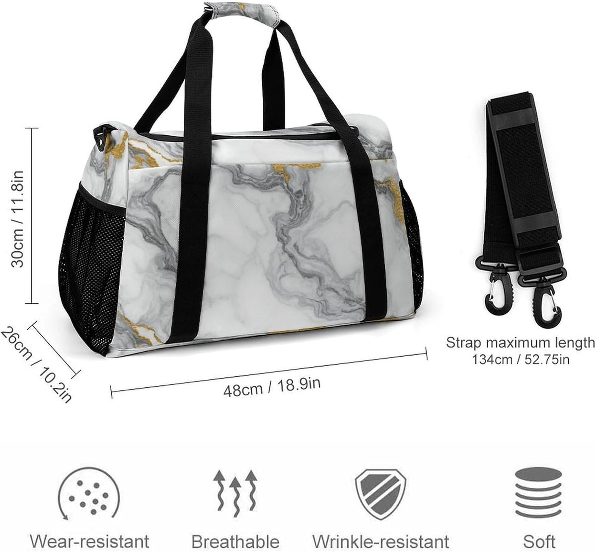 Travel and Gym Bag Duffel Easy Access Design Sports Weekender Overnight Carry On