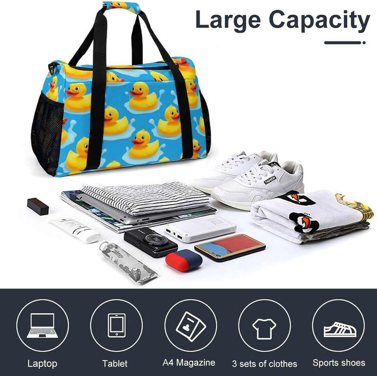 Travel and Gym Bag Duffel Easy Access Design Sports Weekender Overnight Carry On