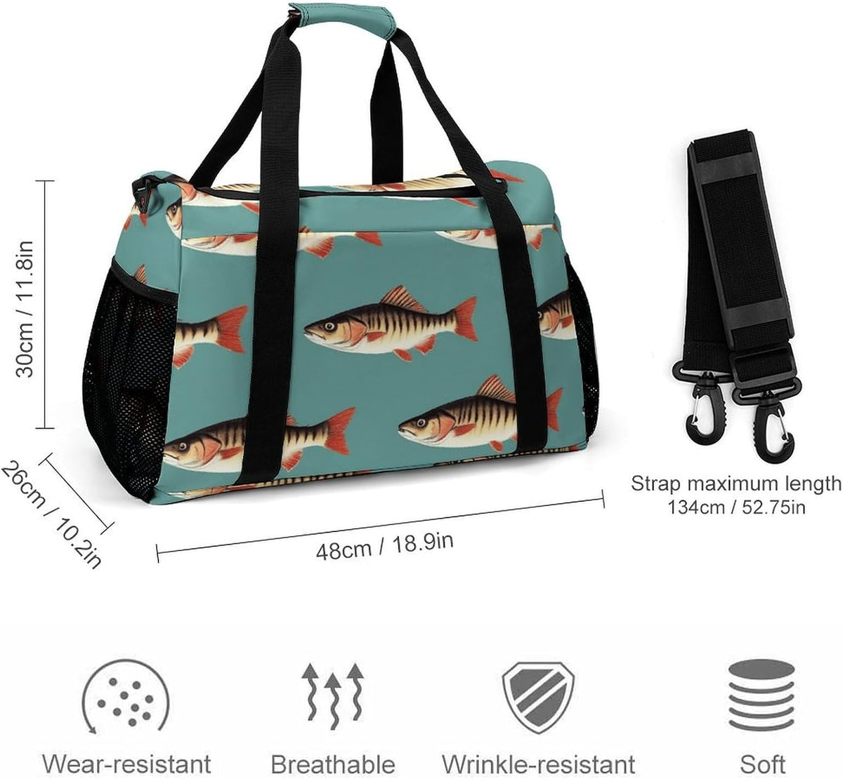 Travel and Gym Bag Duffel Easy Access Design Sports Weekender Overnight Carry On