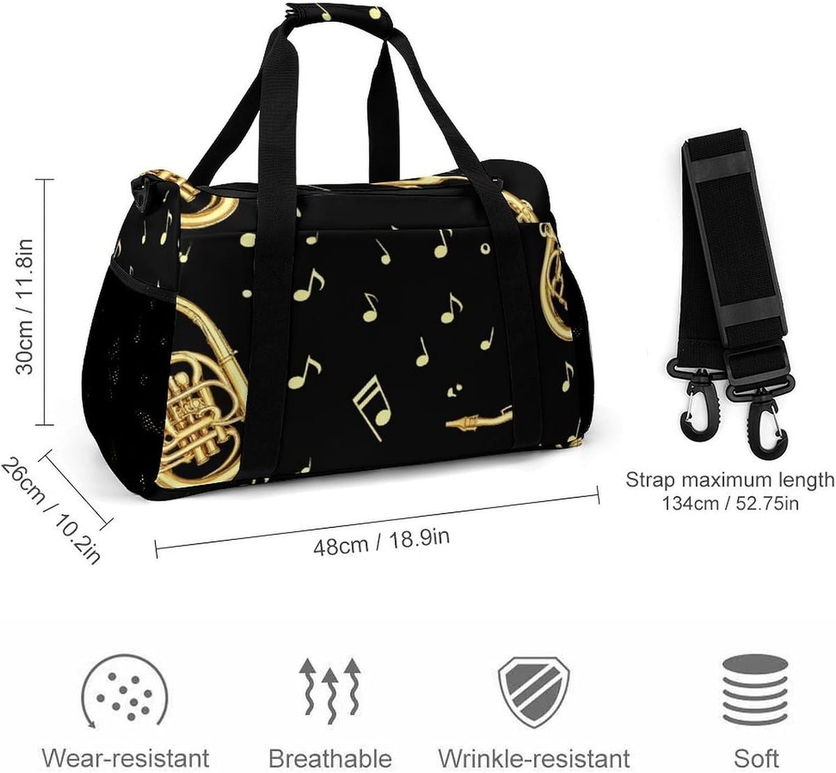 Travel and Gym Bag Duffel Easy Access Design Sports Weekender Overnight Carry On
