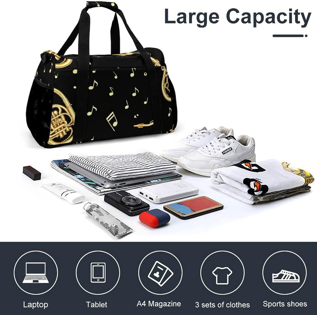 Travel and Gym Bag Duffel Easy Access Design Sports Weekender Overnight Carry On