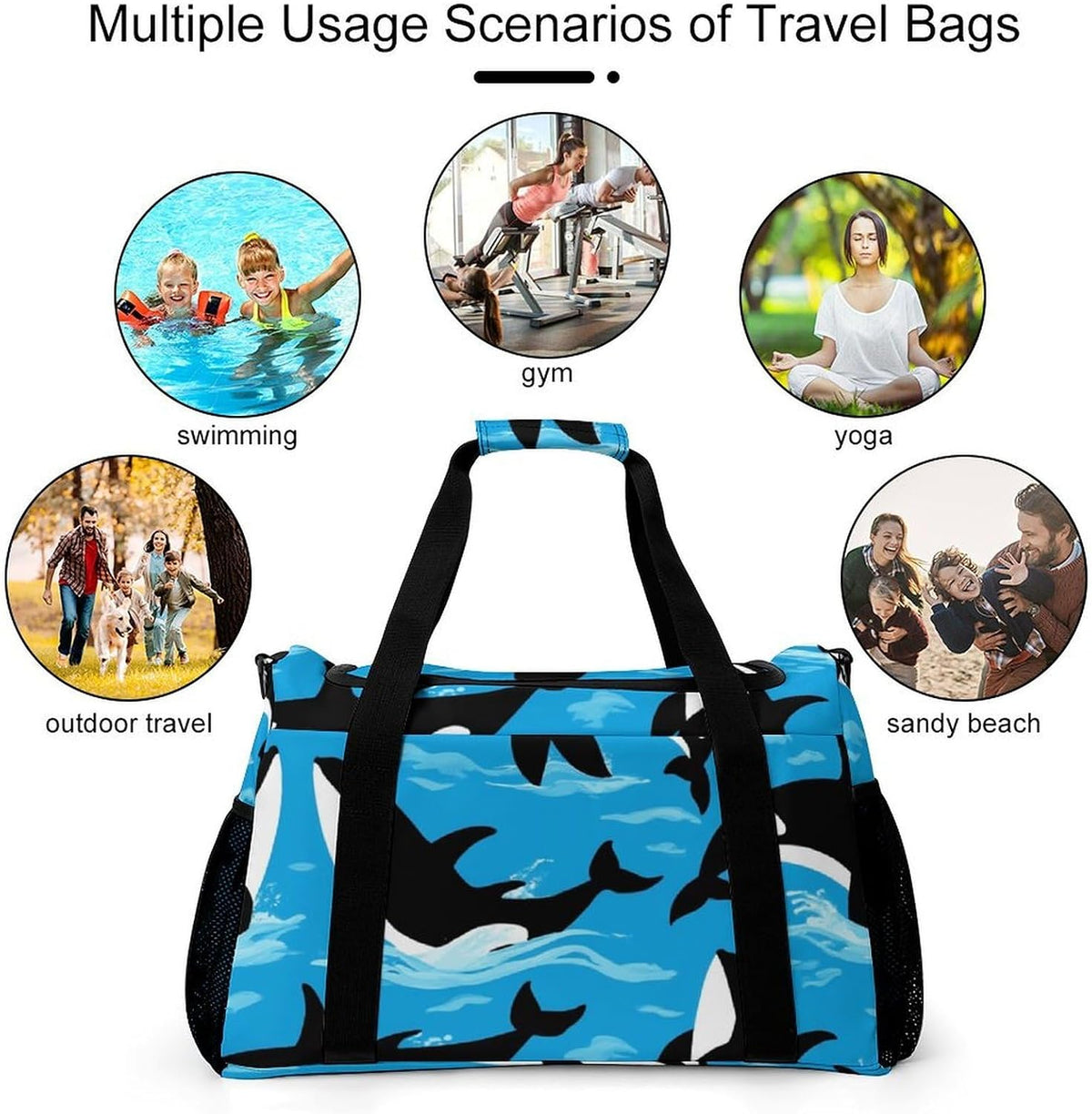 Travel and Gym Bag Duffel Easy Access Design Sports Weekender Overnight Carry On