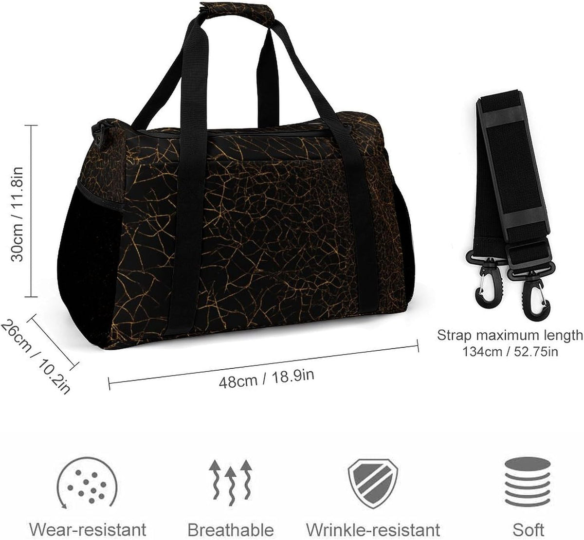 Travel and Gym Bag Duffel Easy Access Design Sports Weekender Overnight Carry On