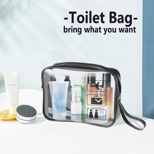 TSA Approved Toiletry Bag - 3 Pack Clear Travel Bags for Toiletries, Carry on Airport Airline Compliant Bag,Makeup Bags Clear Toiletry bags Quart Size Travel Bag,Black