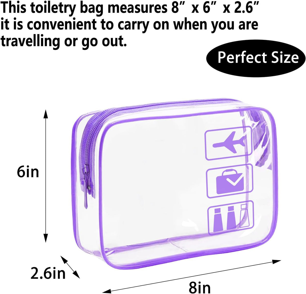 TSA Approved Toiletry Bag - 3 Pack Clear Travel Bags for Toiletries, Carry on Airport Airline Compliant Bag,Makeup Bags Clear Toiletry bags Quart Size Travel Bag,Black