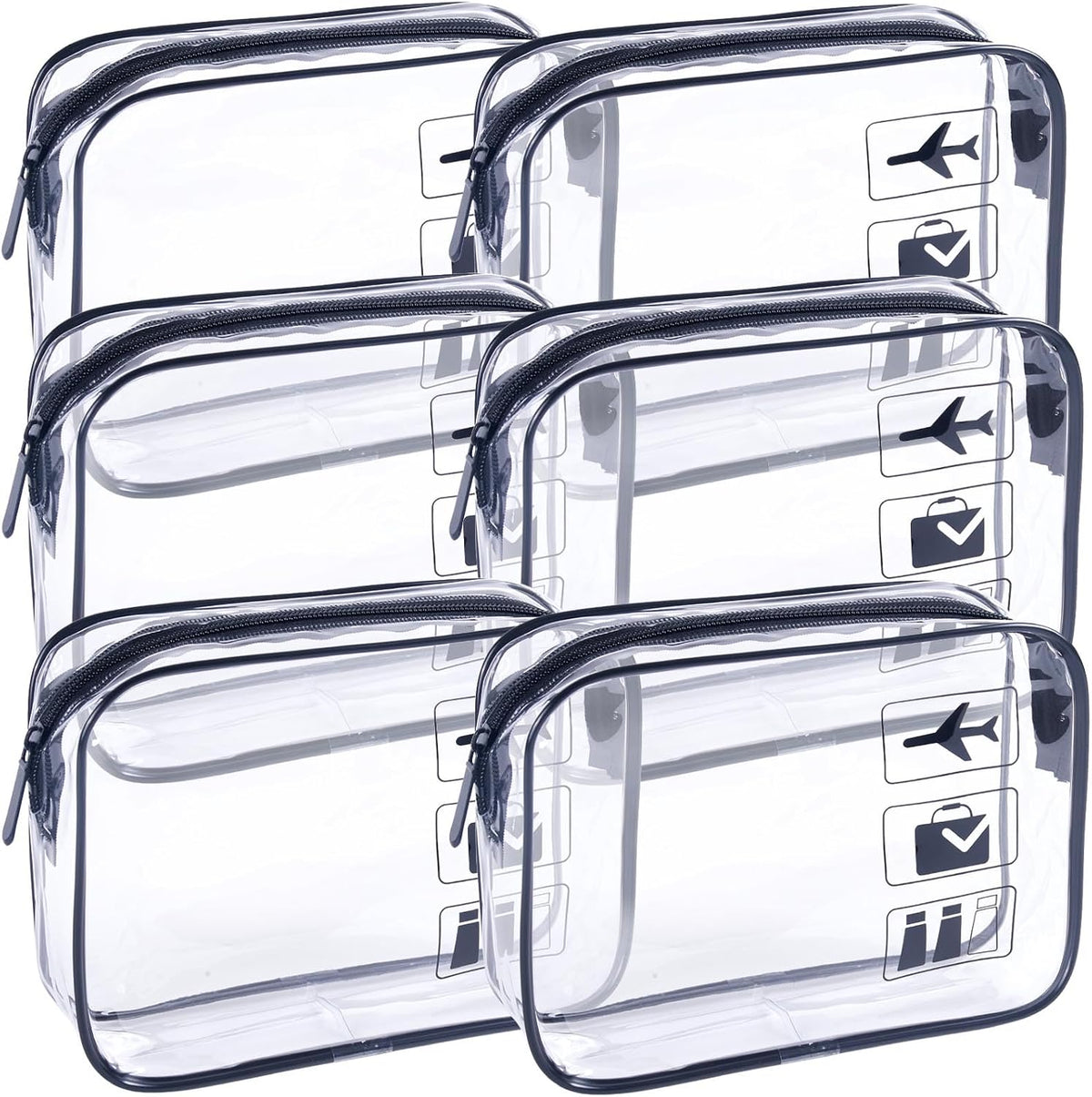 TSA Approved Toiletry Bag - 3 Pack Clear Travel Bags for Toiletries, Carry on Airport Airline Compliant Bag,Makeup Bags Clear Toiletry bags Quart Size Travel Bag,Black