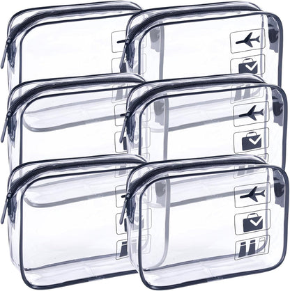 TSA Approved Toiletry Bag - 3 Pack Clear Travel Bags for Toiletries, Carry on Airport Airline Compliant Bag,Makeup Bags Clear Toiletry bags Quart Size Travel Bag,Black