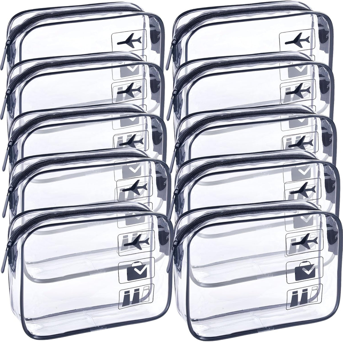 TSA Approved Toiletry Bag - 3 Pack Clear Travel Bags for Toiletries, Carry on Airport Airline Compliant Bag,Makeup Bags Clear Toiletry bags Quart Size Travel Bag,Black