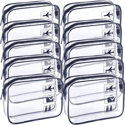 TSA Approved Toiletry Bag - 3 Pack Clear Travel Bags for Toiletries, Carry on Airport Airline Compliant Bag,Makeup Bags Clear Toiletry bags Quart Size Travel Bag,Black
