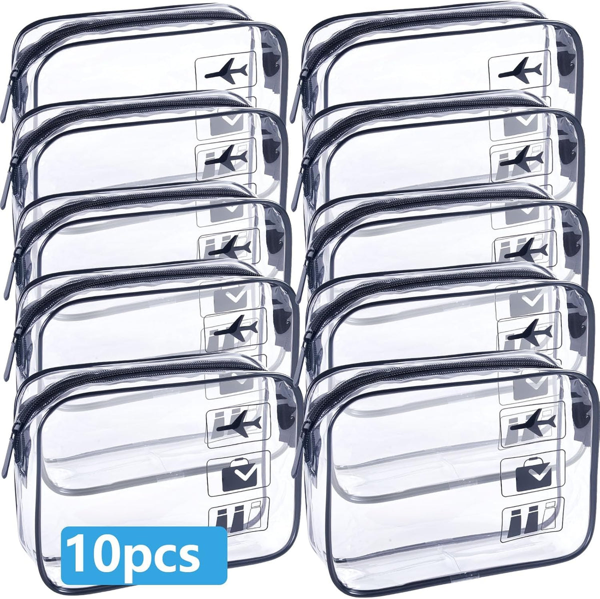 TSA Approved Toiletry Bag - 3 Pack Clear Travel Bags for Toiletries, Carry on Airport Airline Compliant Bag,Makeup Bags Clear Toiletry bags Quart Size Travel Bag,Black