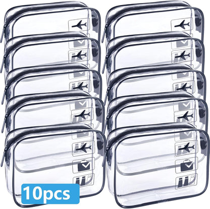 TSA Approved Toiletry Bag - 3 Pack Clear Travel Bags for Toiletries, Carry on Airport Airline Compliant Bag,Makeup Bags Clear Toiletry bags Quart Size Travel Bag,Black
