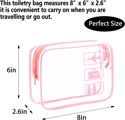 TSA Approved Toiletry Bag - 3 Pack Clear Travel Bags for Toiletries, Carry on Airport Airline Compliant Bag,Makeup Bags Clear Toiletry bags Quart Size Travel Bag,Black