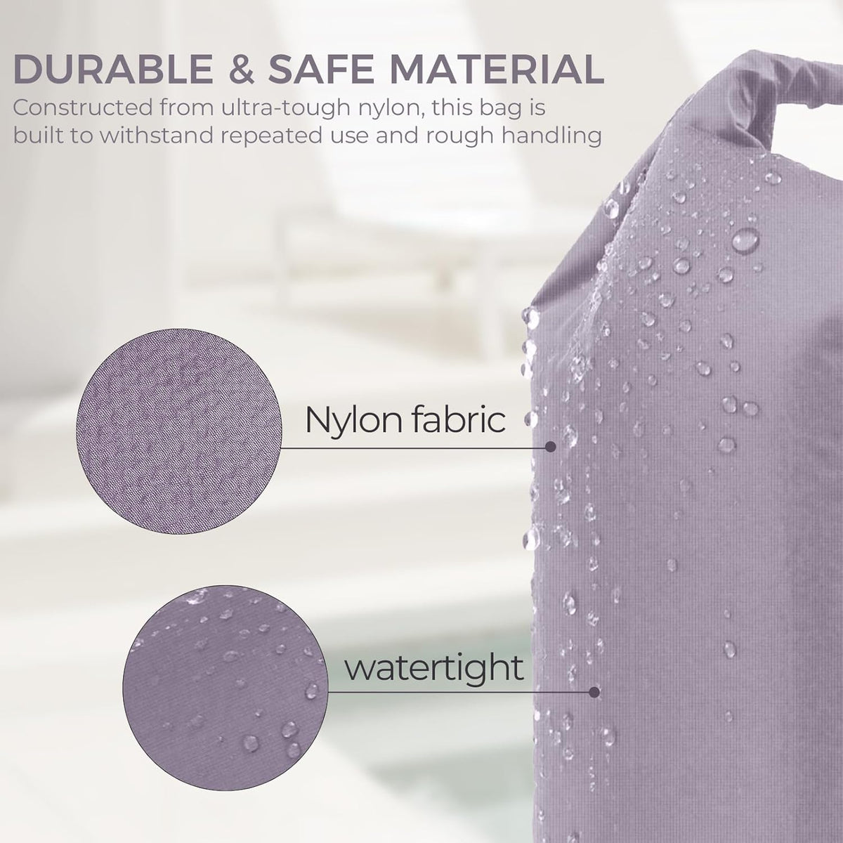 Travel Laundry Bag, Pump Free Vacuum Compression Dirty Clothes Bag Reusable Wet Dry Bags Large Capacity Space Saver Bags Camp Washable Clothes Organizer for Sports Dorm Laundromat (1 Pcs)(Purple, M）