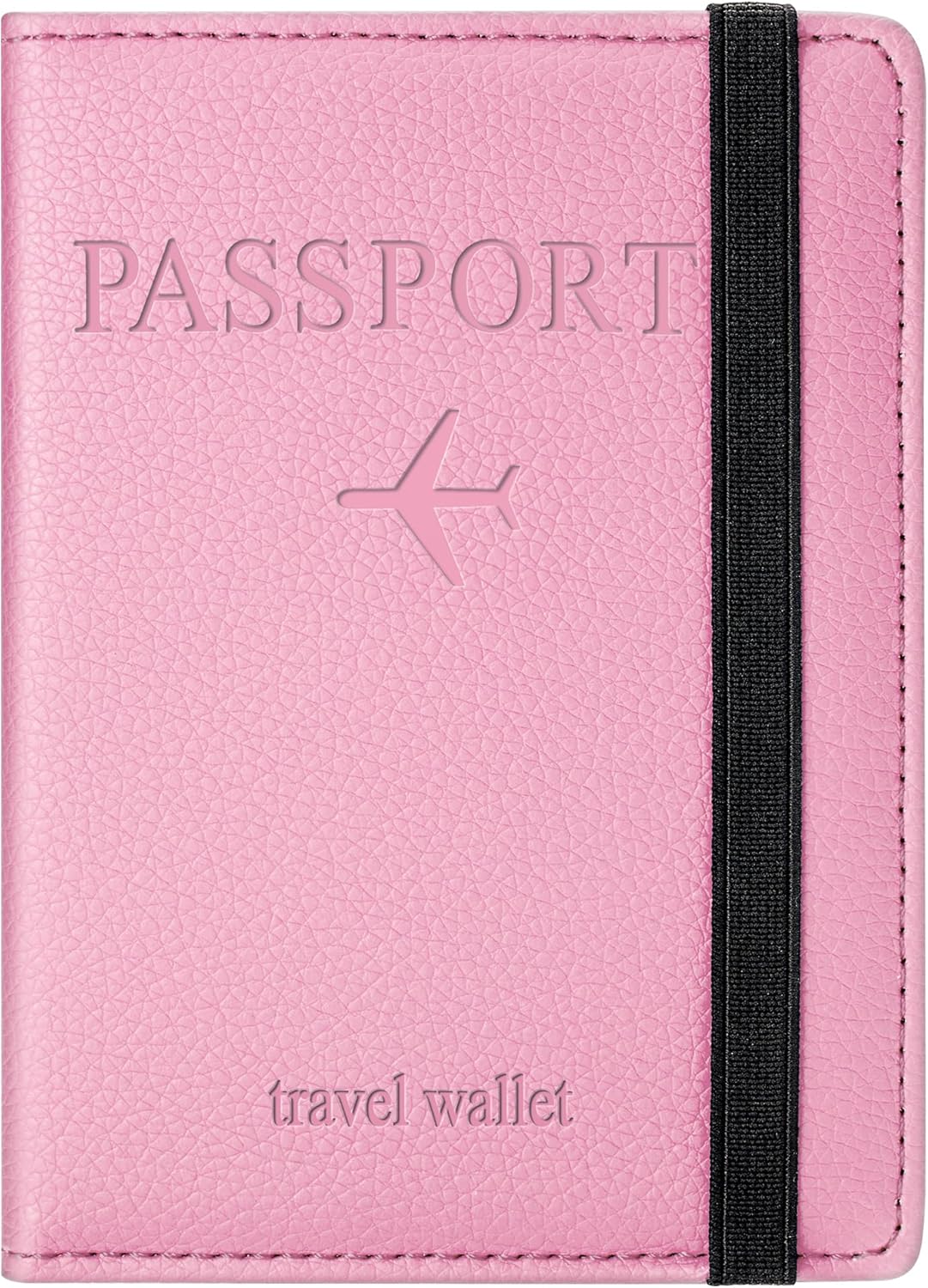 Passport Holder for Travel, Passport Cover for Men & Women, Card Wallet | Slim Family Passport Wallet, Small Card Holder with Elastic Closure, Textured Black