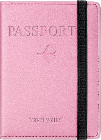 Passport Holder for Travel, Passport Cover for Men & Women, Card Wallet | Slim Family Passport Wallet, Small Card Holder with Elastic Closure, Textured Black