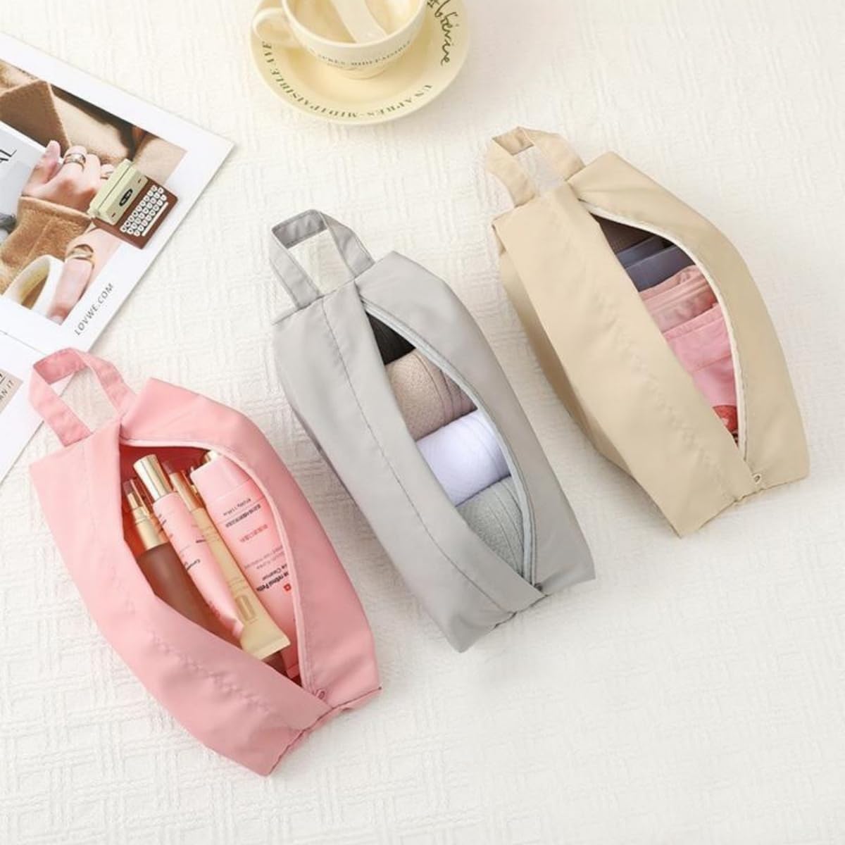 2 Pack Travel Underwear Organize Storage Bag Luggage Clothes Cosmetic Bag Toiletry Bag Packing Cubes for Suitcase