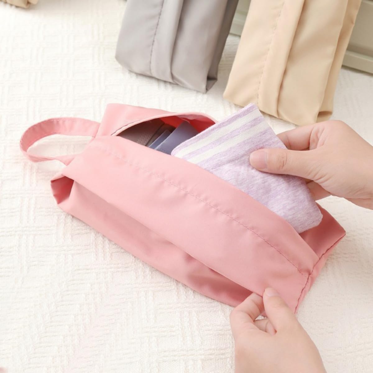 2 Pack Travel Underwear Organize Storage Bag Luggage Clothes Cosmetic Bag Toiletry Bag Packing Cubes for Suitcase