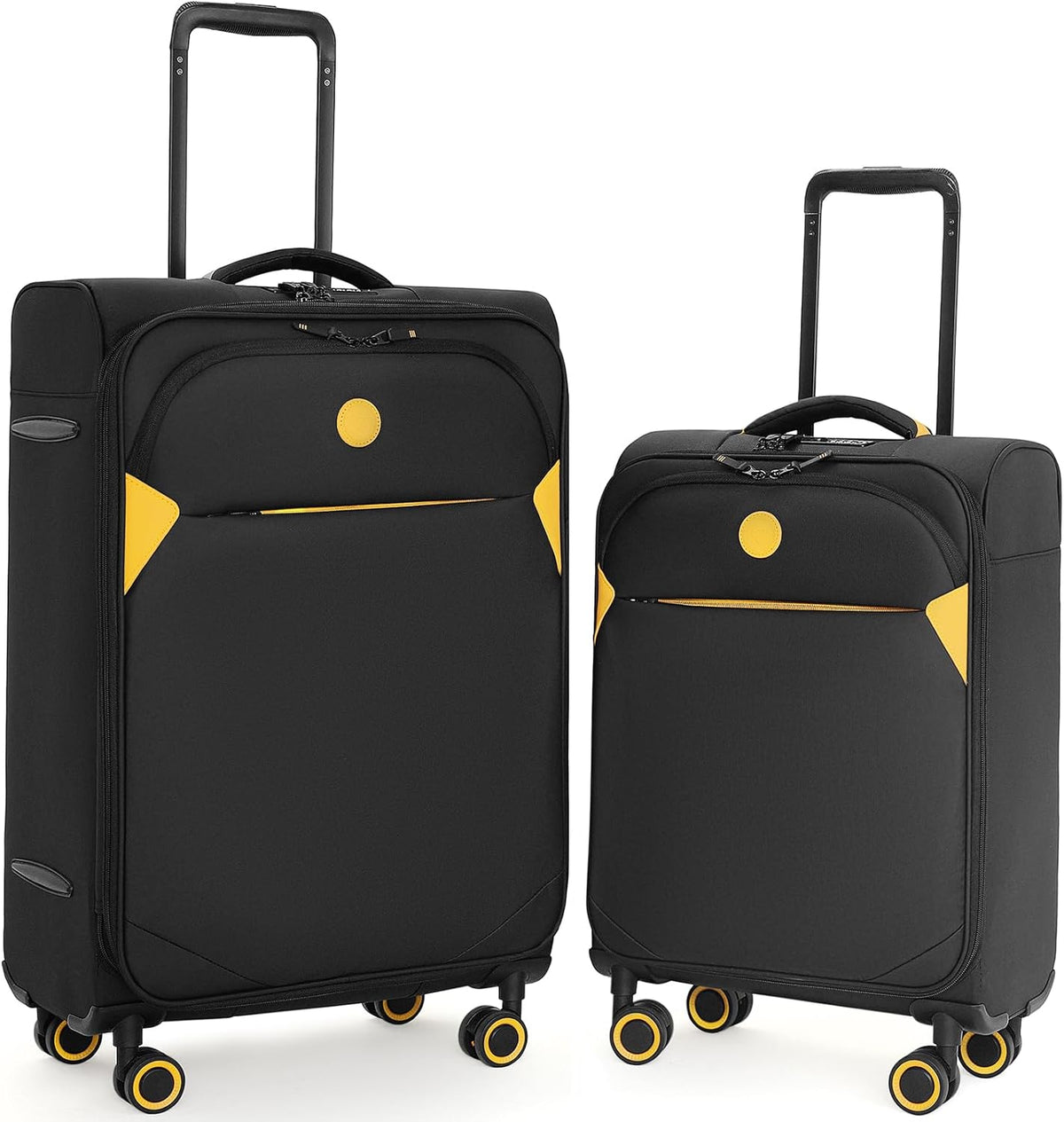 Cambridge Lightweight Carry On Luggage,Softside Expandable Suitcase with Spinner Wheel (20-Inch, Misted Yellow)