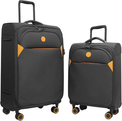 Cambridge Lightweight Carry On Luggage,Softside Expandable Suitcase with Spinner Wheel (20-Inch, Misted Yellow)