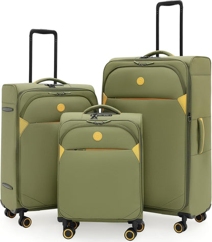 Cambridge Lightweight Carry On Luggage,Softside Expandable Suitcase with Spinner Wheel (20-Inch, Misted Yellow)