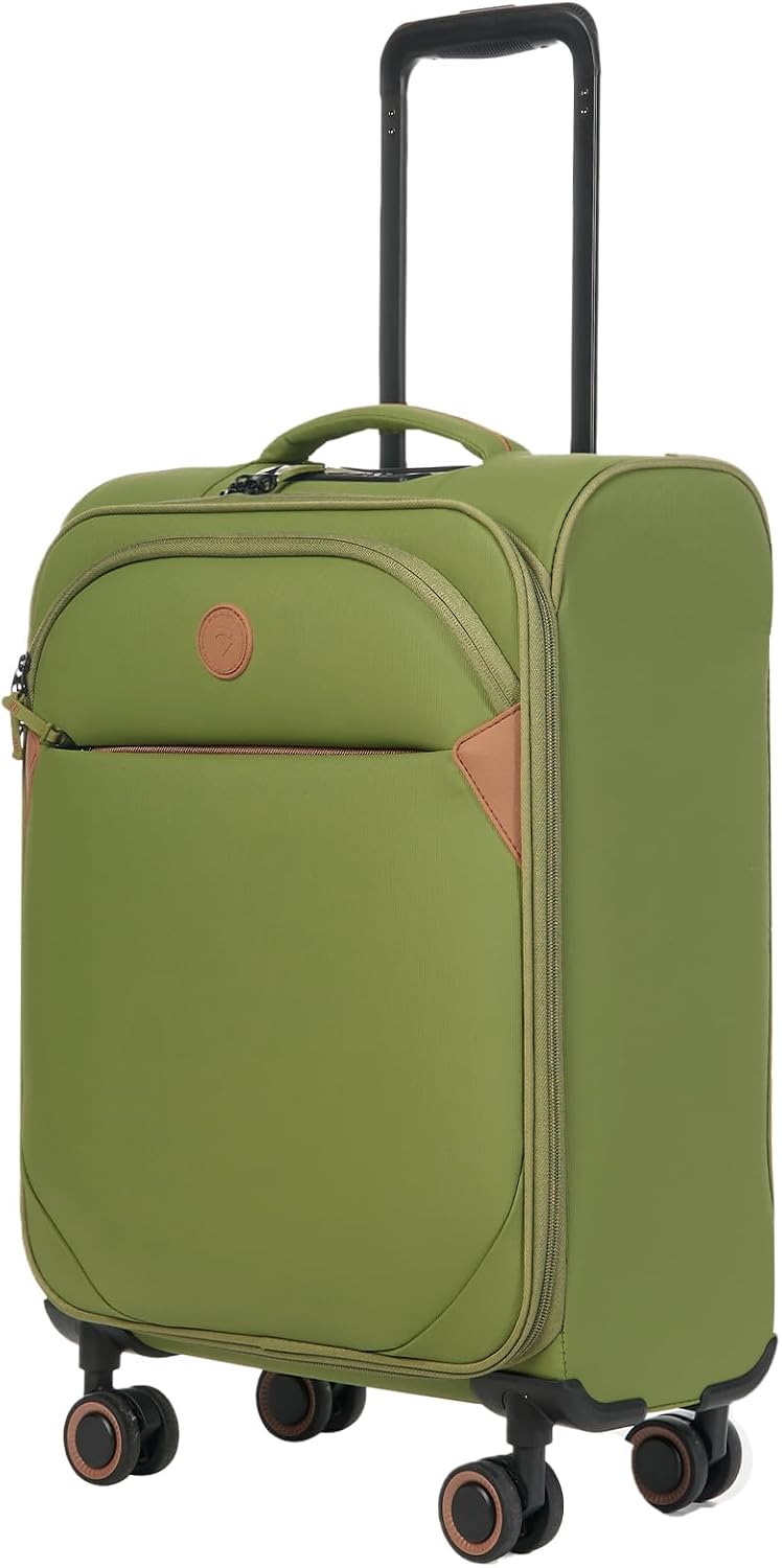 Cambridge Lightweight Carry On Luggage,Softside Expandable Suitcase with Spinner Wheel (20-Inch, Misted Yellow)