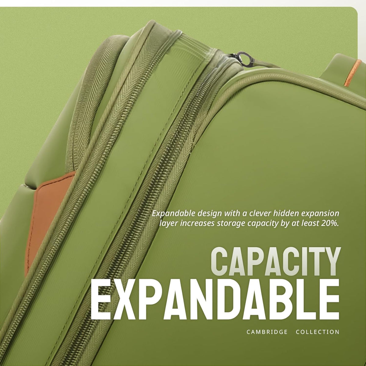 Cambridge Lightweight Carry On Luggage,Softside Expandable Suitcase with Spinner Wheel (20-Inch, Misted Yellow)